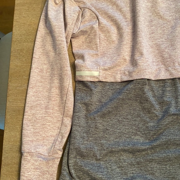 Pink and Gray Heathered Hooded Sweatshirt - Picture 5 of 6